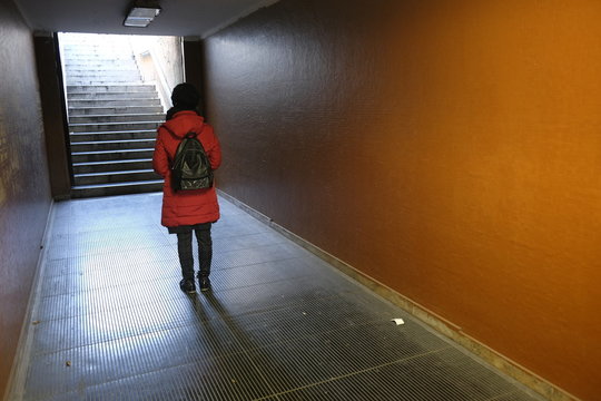 girl in the underpass
