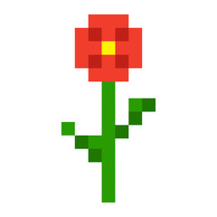 Obraz premium Pixel flowers art cartoon retro game style