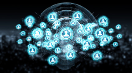 Obraz premium Social media digital interface background 3D rendering