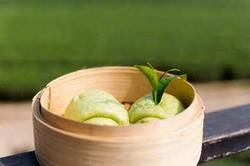 Thai green tea buns