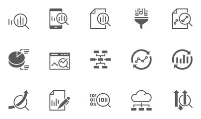 Set of Data Analysis Vector Icons.