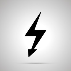 Electricity symbol, simple black power icon