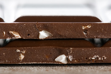 Chocolate bars with hazelnuts