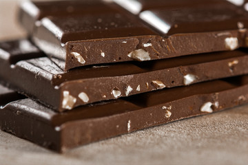 Chocolate bars with hazelnuts