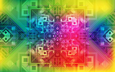 Obraz premium Magic background. Holiday iridescent background with beautiful square ornaments.