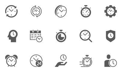 Set of Time Management Vector Icons. 48x48 Pixel Perfect.