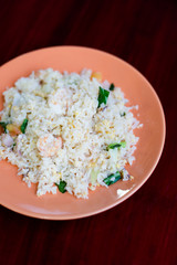 Thai fried rice with seafood