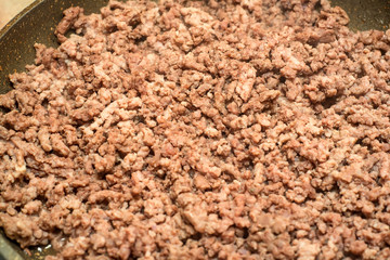 Close-up of fried minced meat