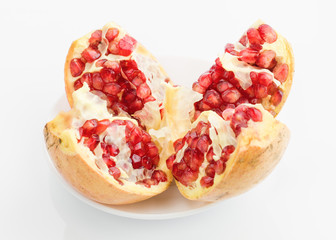 pomegranates isolated on white