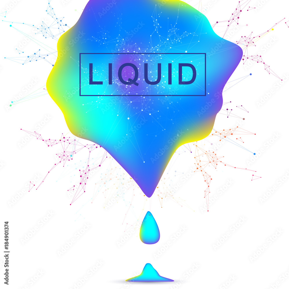 Poster Abstract background with fluid multicolored drop.. Futuristic trendy design. Modern vector template for your design