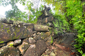 Leluh archaeological site  on Lelu Island, Kosrae State of Micronesia.   © robnaw