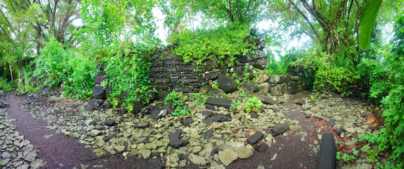 Leluh archaeological site  on Lelu Island, Kosrae State of Micronesia. © robnaw