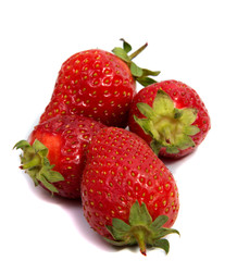 Fresh strawberry on a white background.