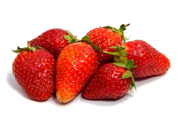 Fresh strawberry on a white background.