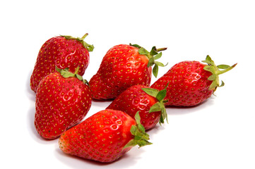 Fresh strawberry on a white background.