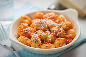Gnocchi with tomato sauce and parmesan 