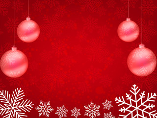 Christmas background, Bokeh snowflakes , red background, red ball, Christmas tree background