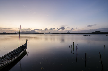 sunset beach and life on fisherman village