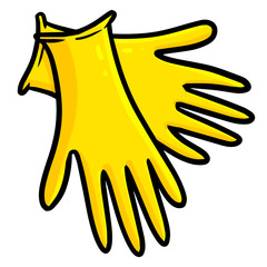 Funny and cute yellow glove - vector.