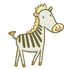 Funny and cute zebra horse smiling - vector.