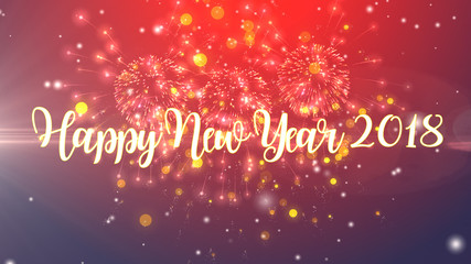 Happy New Year 2018 background with particles explode