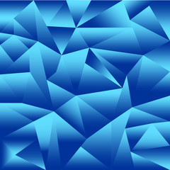 Abstract Blue Polygonal Triangle Background. Vector Polygon which consist of triangles. Geometric background in Origami style with gradient.