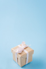 Christmas present box on a light blue background