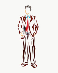 Creative image of a young businessman