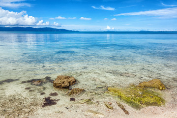 Beautiful tropical landscape, Island in the Gulf of Thailand, Thailand. Turquoise water, white sand and blue sky