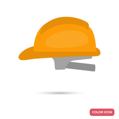 Construction helmet color flat icon for web and mobile design