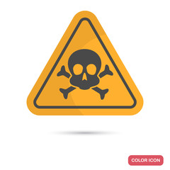 Sign of danger to life color flat icon for web and mobile design