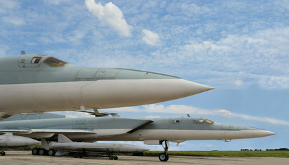 Fototapeta na wymiar Military jet supersonic aircraft
