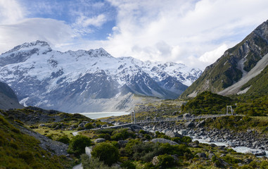 Suspension bridge to Mt Cook