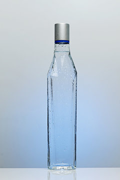 chilled bottle of vodka