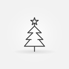 Christmas tree vector concept icon in thin line style