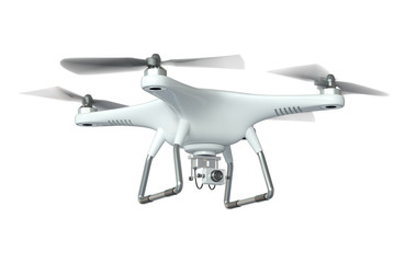 Naklejka na ściany i meble Drone with Camera Isolated. 3D illustration