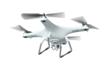 Drone with Camera Isolated. 3D illustration
