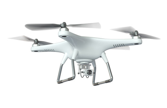 Drone with Camera Isolated. 3D illustration
