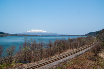 函館本線と駒ヶ岳
