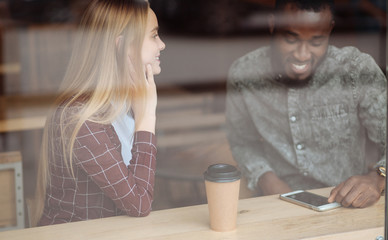 Attentive girl listening to her group mate