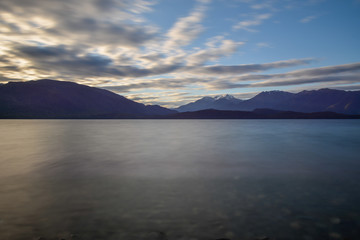 Fototapeta na wymiar Long exposure of Lake Te Anau in New Zealand