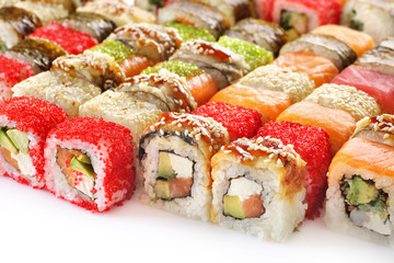 Sushi on white background