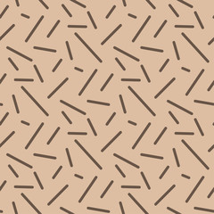 Beige and brown geometric ornament. Seamless pattern