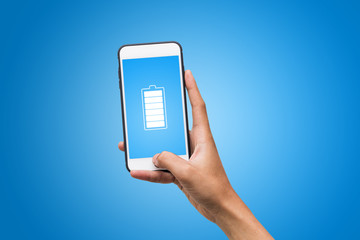 hand holding smartphone 