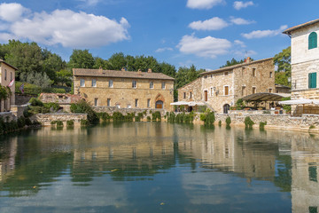 Fototapeta na wymiar Old thermal baths in Bagno Vignoni, Tuscany, Italy