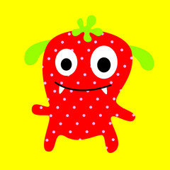 cute strawberry monster
