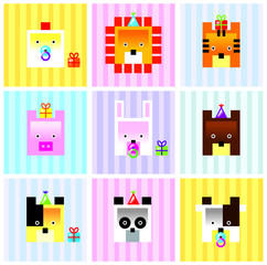 cute animals icon vector