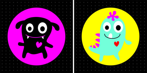 cute monster cartoon vector