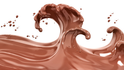 Fototapety  Splash chocolate isolated 3d rendering