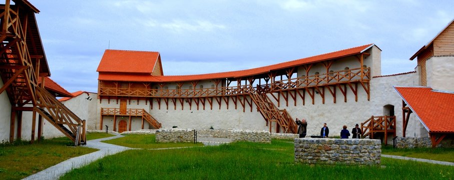 Medieval fortress in the village Feldioara, Marienburg, Transylvania, Romania. The fortress was built by the teutonic knights 900 years ago.